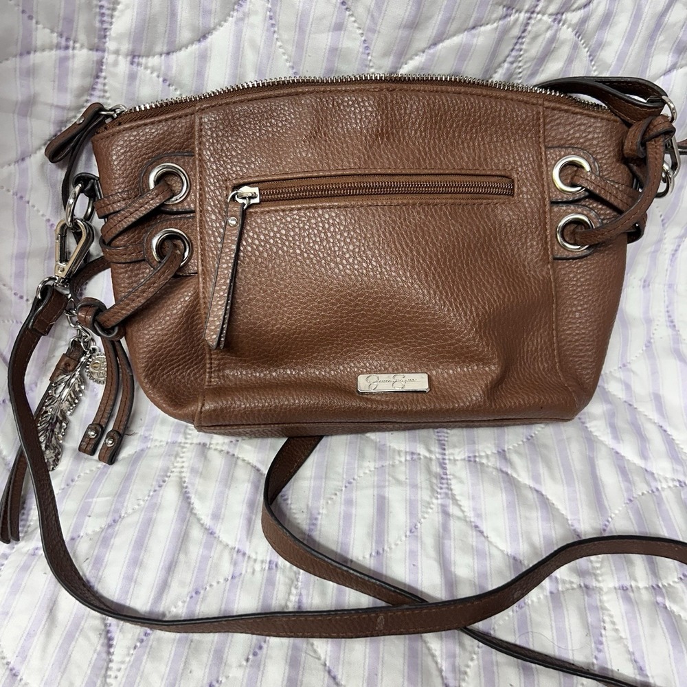 Jessica Simpson Brown Faux Leather Purse Shoulder Bag